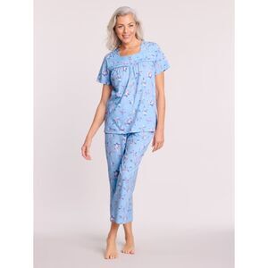NEW Choose Size Blue Floral 2 Pc Comfy Pajama Lounge Set with Pockets BLAIR